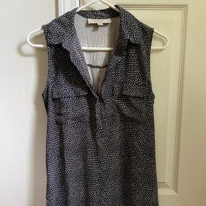 LOFT Black & White Women’s Collared Tank